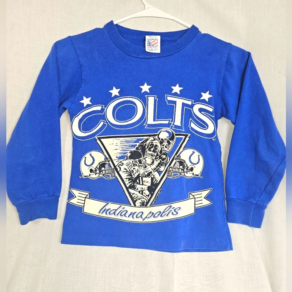 Vintage 90s Indianapolis Colts Size 8 America's Sports Team Long Sleeve Shirt